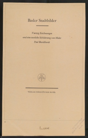 Druck von Titelblatt von Basler Stadtbilder