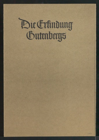 Probedruck für den Bucheinband von Ausstellungspublikation Die Erfindung Gutenbergs