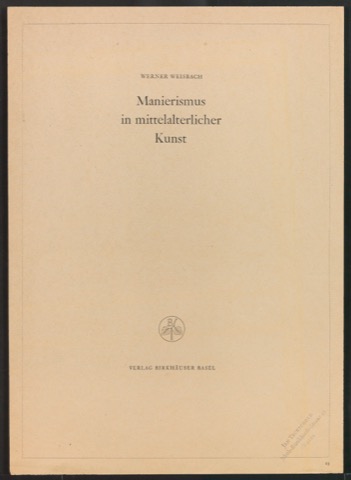 Titelblatt Manierismus in mittelalterlicher Kunst