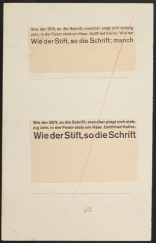Probedruck einer Illustration für Schriftkunde, Schreibübungen und Skizzieren für Setzer