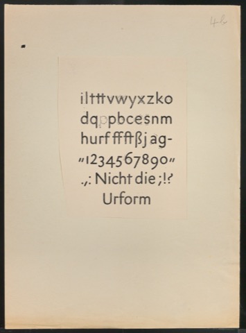 Probedruck einer Illustration für Schriftkunde, Schreibübungen und Skizzieren für Setzer
