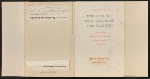 Entwurf für den Schutzumschlag von Schriftkunde, Schreibübungen und Skizzieren für Setzer
