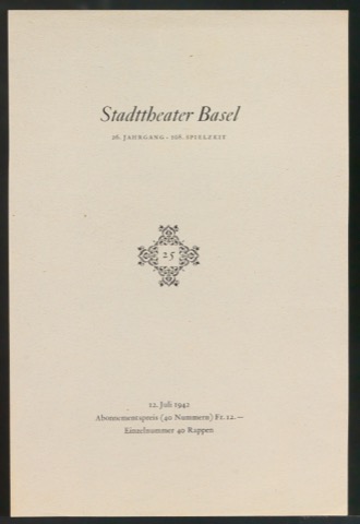 Probedruck für das Titelblatt von Programmheft Stadttheater Basel
