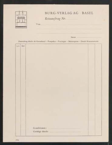 Formular Reiseauftrag für Burg-Verlag AG