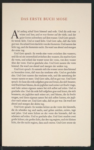 Werbedruck Das Erste Buch Mose