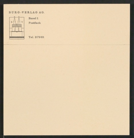 Briefkarte für Burg-Verlag AG