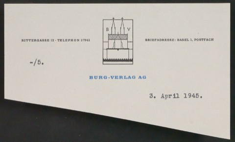 Briefkopf für Burg-Verlag AG