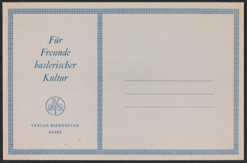 Briefumschlag Für Freunde baslerischer Kultur