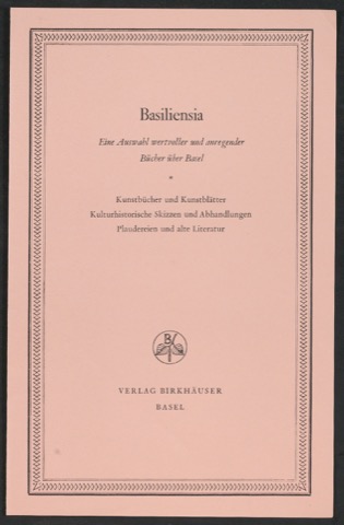 Probedruck für den Umschlag von Katalog Basiliensia
