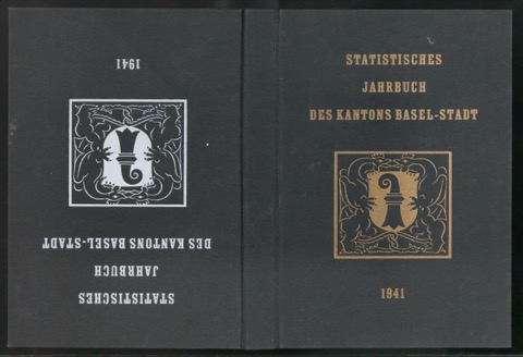 Probeprägung der Einbanddecke für Statistisches Jahrbuch des Kantons Basel-Stadt