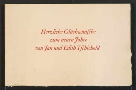 Probedrucke von Neujahrswunsch Herzliche Glückwünsche zum neuen Jahre von Jan und Edith Tschichold