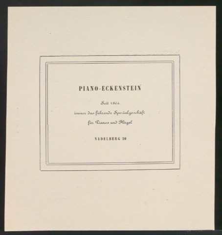 Probedrucke für Zeitungsanzeige Piano-Eckenstein