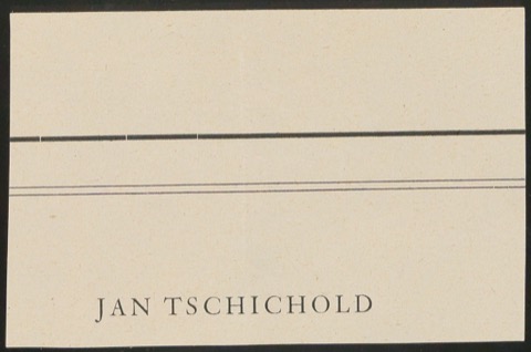 Briefumschlag mit Schriftproben für die Gestaltung von Geschichte der Schrift in Bildern, 1. Auflage