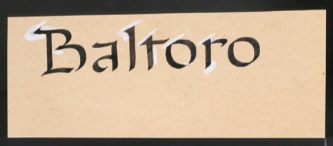 Kalligrafie für das Titelschild von Baltoro