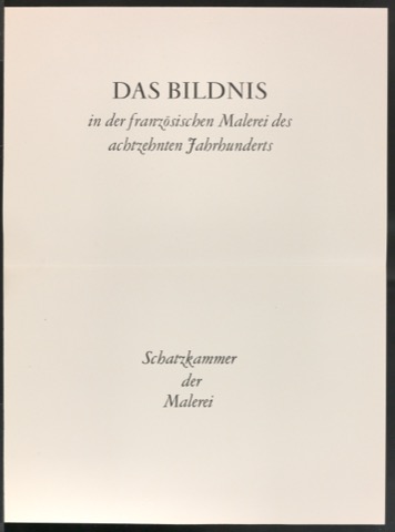 Probedruck für einen Schutzumschlag von Das Bildnis in der französischen Malerei des 18. Jahrhunderts