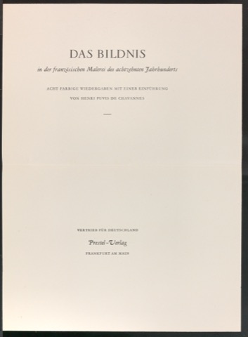 Probedruck für das Titelblatt von Das Bildnis in der französischen Malerei des 18. Jahrhunderts