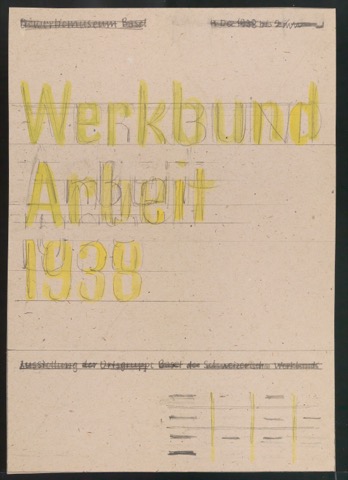 Entwurfszeichnung von Ausstellungsplakat Werkbund Arbeit 1938