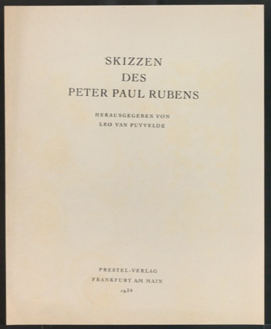 Probedruck für das Titelblatt von Skizzen des Peter Paul Rubens