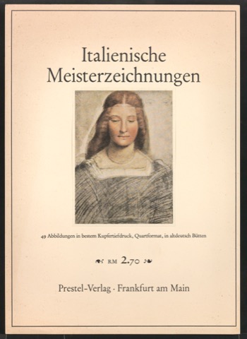 Werbeschild Italienische Meisterzeichnungen für Prestel