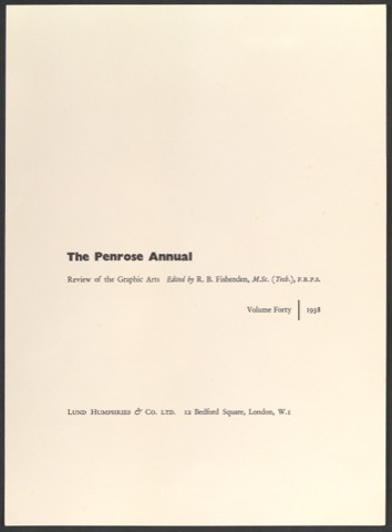 Titelblatt für Penrose Annual Volume 40