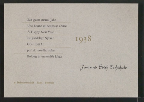 Probedrucke von Neujahrswunsch 1938
