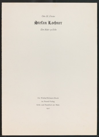 Titelblatt für Stefan Lochner