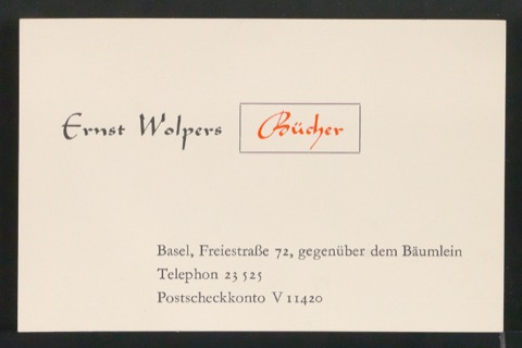 Visitenkarte für Ernst Wolpers Bücher