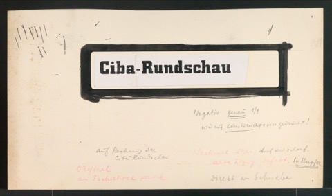 Entwürfe für das Titelblatt von Ciba Rundschau 1