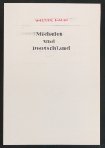 Entwurfszeichnungen von Titelblatt für Michelet und Deutschland