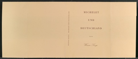 Probedruck von Schutzumschlag für Michelet und Deutschland