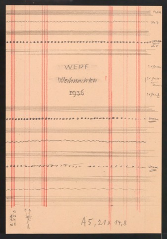 Entwürfe für den Umschlag von Verlagsprogramm Weihnachten 1936 für B. Wepf & Cie. Verlag