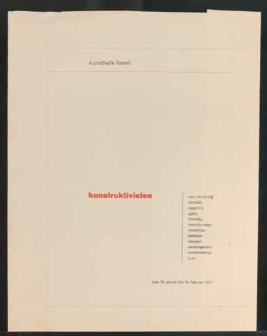 Probedruck von Ausstellungsplakat konstruktivisten