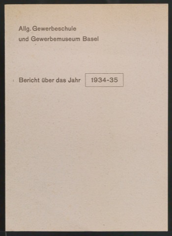 Probedrucke von Umschlag für Bericht über das Jahr 1934-1935