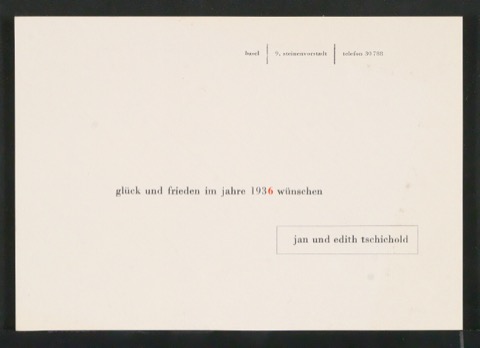 Probedruck von Neujahrswunsch 1936