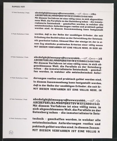 Kontaktabzüge Ramses Fett und Ramses Halbfett für Uhertype Prospekt