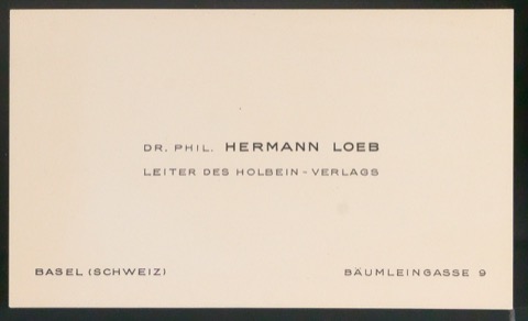 Visitenkarten für Hermann Loeb