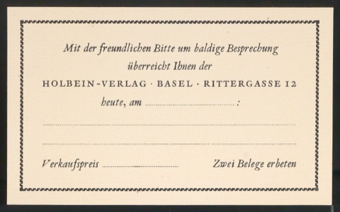 Empfehlungskarte Mit freundlicher Bitte um baldige Besprechung