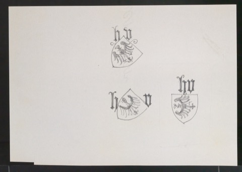 Skizzenentwürfe von Verlegermarke für Holbein Verlag