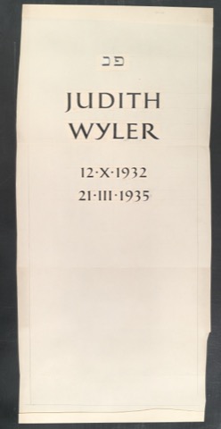 Entwürfe von Grabinschriften für Judith Wyler, Karl Schwabe und Emilie Schwabe