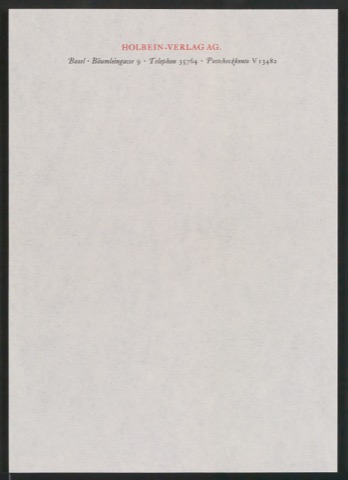Briefbogen für Holbein-Verlag AG