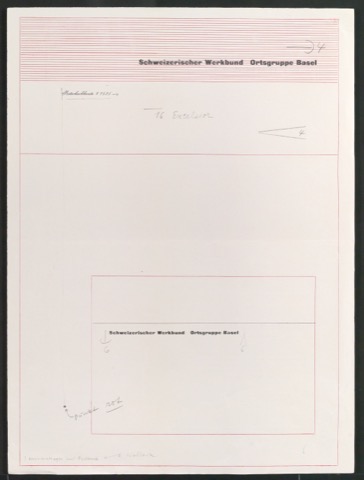 Entwürfe und Probedrucke vom Corporate Design für den Schweizerischen Werkbund, Ortsgruppe Basel