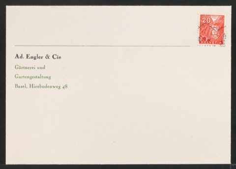 Briefbogen, Rechnungsvordruck und Briefumschläge für  Ad. Engler & Cie