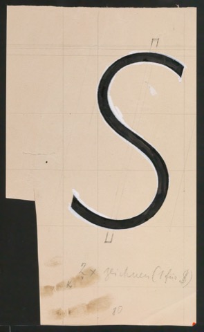 Entwurfszeichnungen Uhertype Magere Grotesk Kursiv