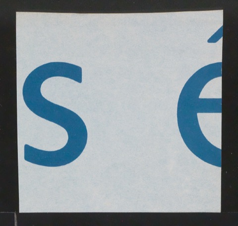 Cyanotypie mit Französischen Schriftproben der Uhertype Standard-Grotesk