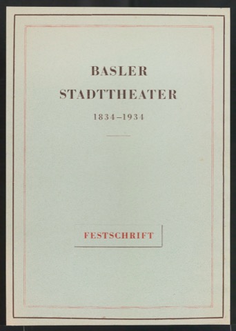 Probedruck für den Bucheinband von Das Basler Stadttheater 1834-1934