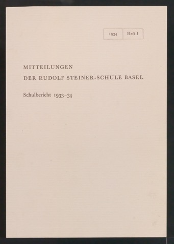Probedruck für das Titelblatt von Mitteilungen der Rudolf Steiner-Schule Basel