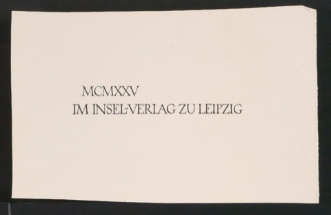 Probedrucke von Ausschnitten aus Titelblättern für den Insel-Verlag