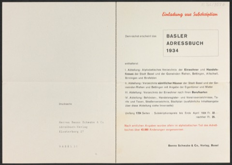 Einladung zur Subskription