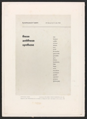 Korrigiertes Titelblatt von These, Antithese, Synthese für eine englischspachige Publikation