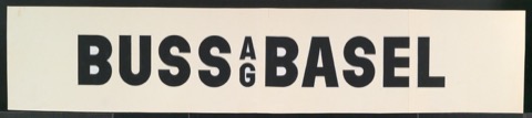 Entwurfszeichnung für einen Schriftzug Buss AG Basel